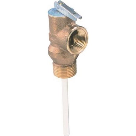 WATTS Temperature and Pressure Relief Valve, 3/4 in., Lead Free 0121342